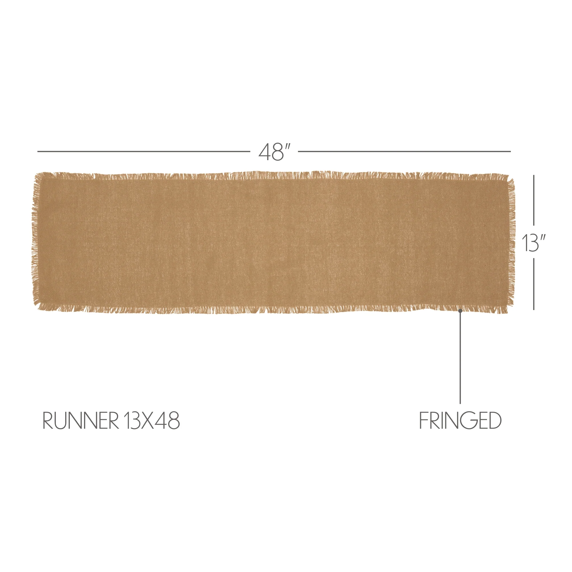 Burlap Natural Fringed Table Runner 13" x 48" - Image 5