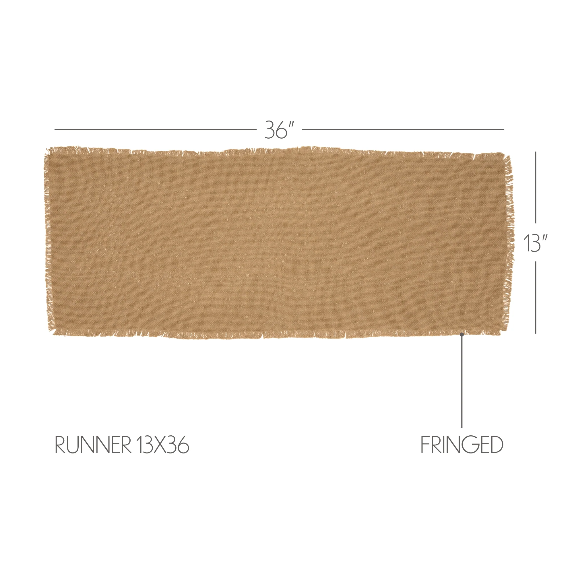 Burlap Natural Fringed Table Runner Fringed 13" x 36" - Image 5
