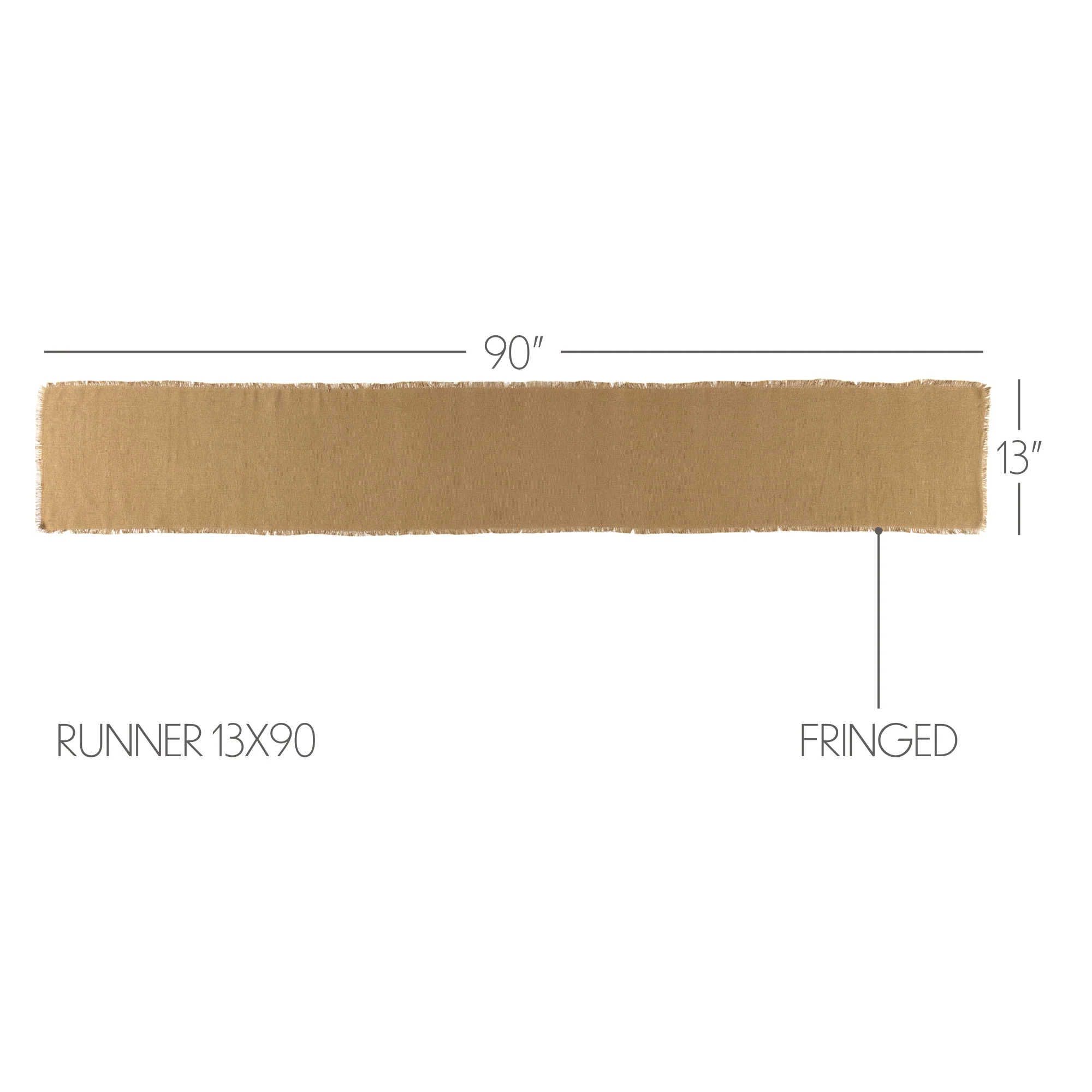 Burlap Natural Runner Fringed 13'' x 90'' - Image 5
