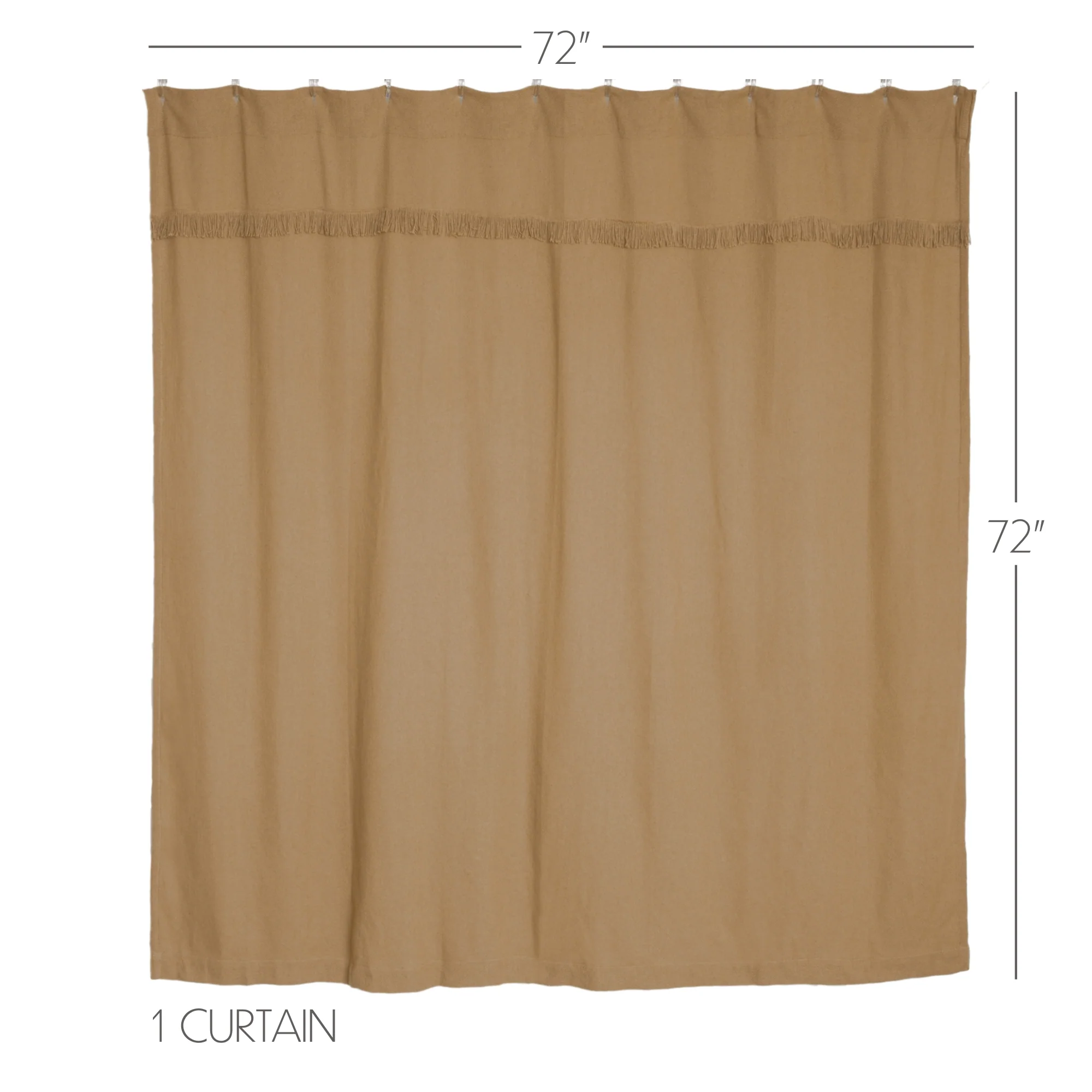 Burlap Natural Shower Curtain 72'' x 72'' - Image 3