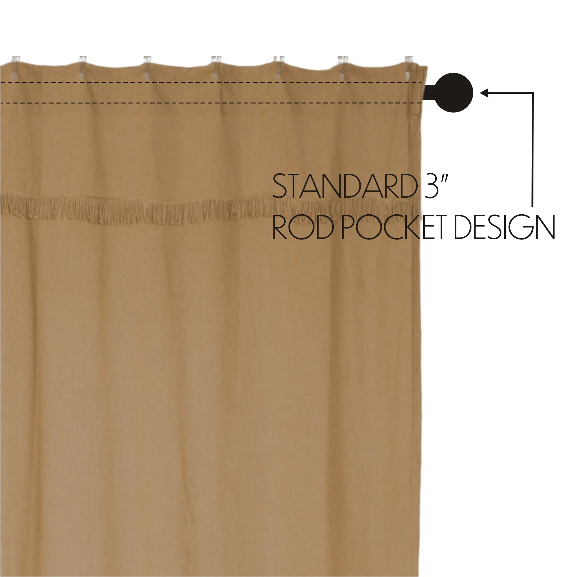 Burlap Natural Shower Curtain 72'' x 72'' - Image 4