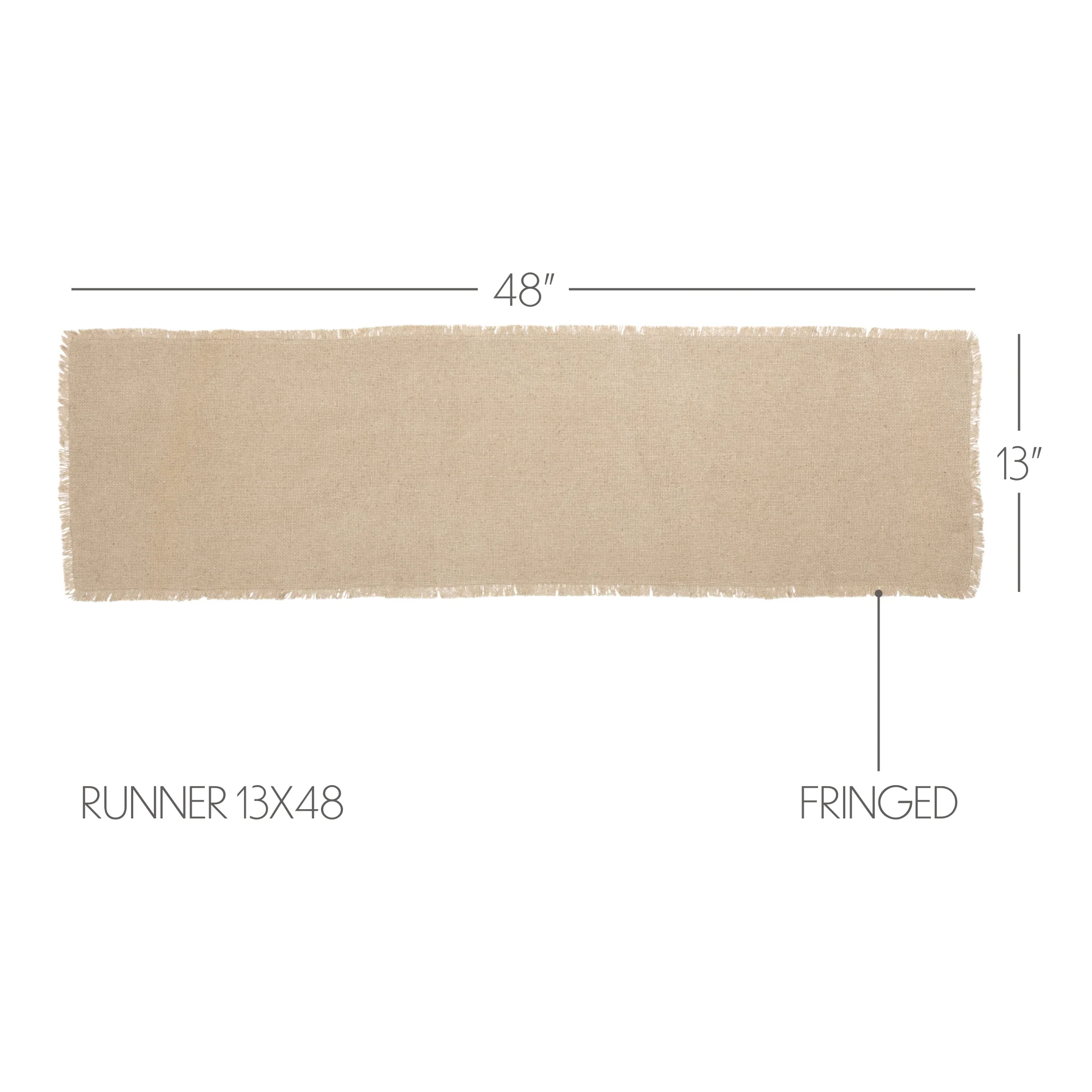 Burlap Vintage Fringed Table Runner 13" x 48" - Image 4
