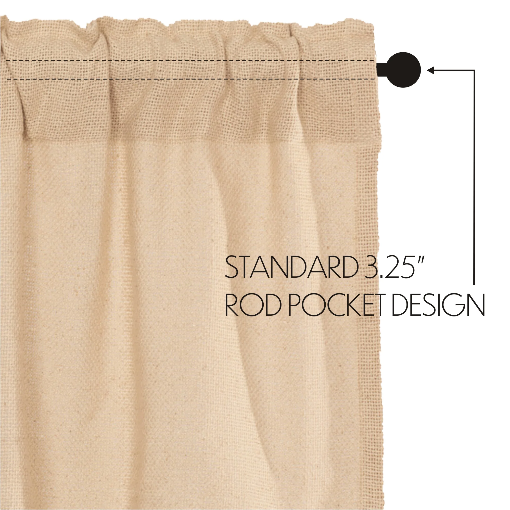 Burlap Vintage Valance 16'' x 60'' Curtain - Image 4