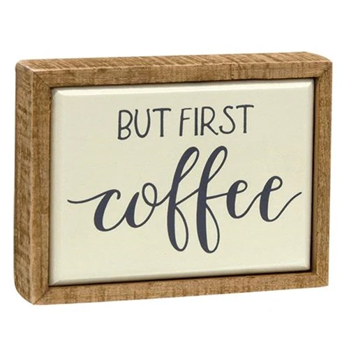 But First Coffee Mini Enamel Box Sign - Image 2