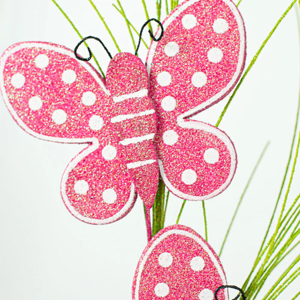 💙 Butterflies Hot Pink Dots and Balls 24" Spray - Image 2