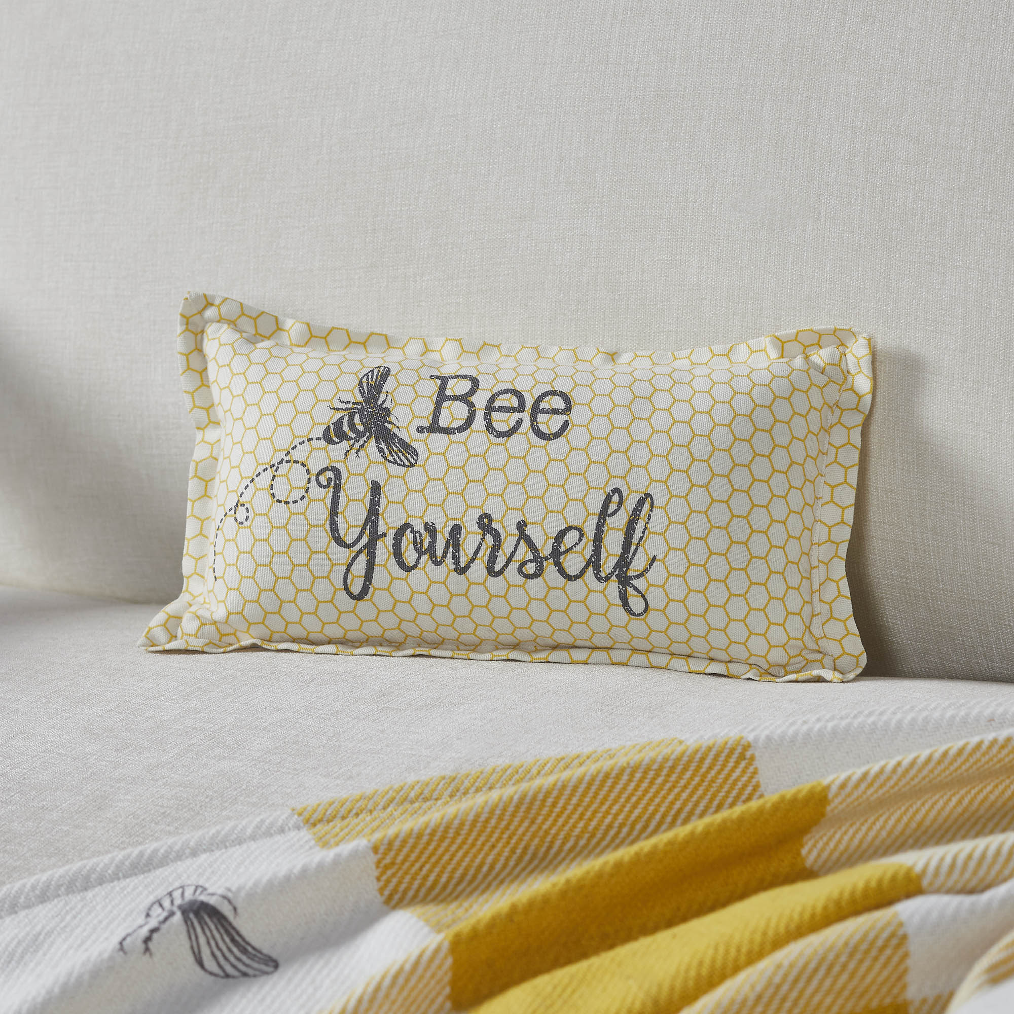 Buzzy Bees Bee Yourself 7" x 13" Accent Pillow