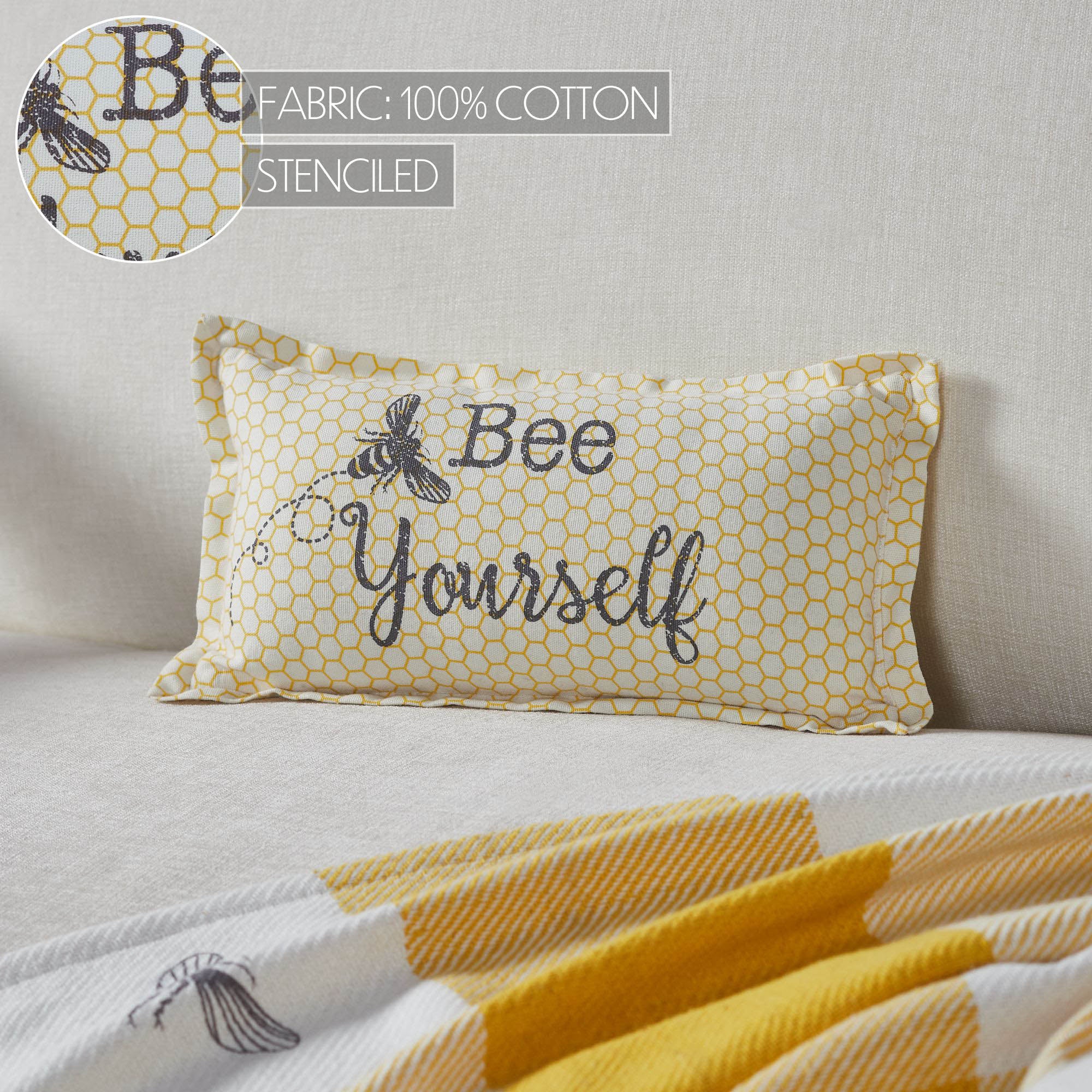 Buzzy Bees Bee Yourself 7" x 13" Accent Pillow - Image 4