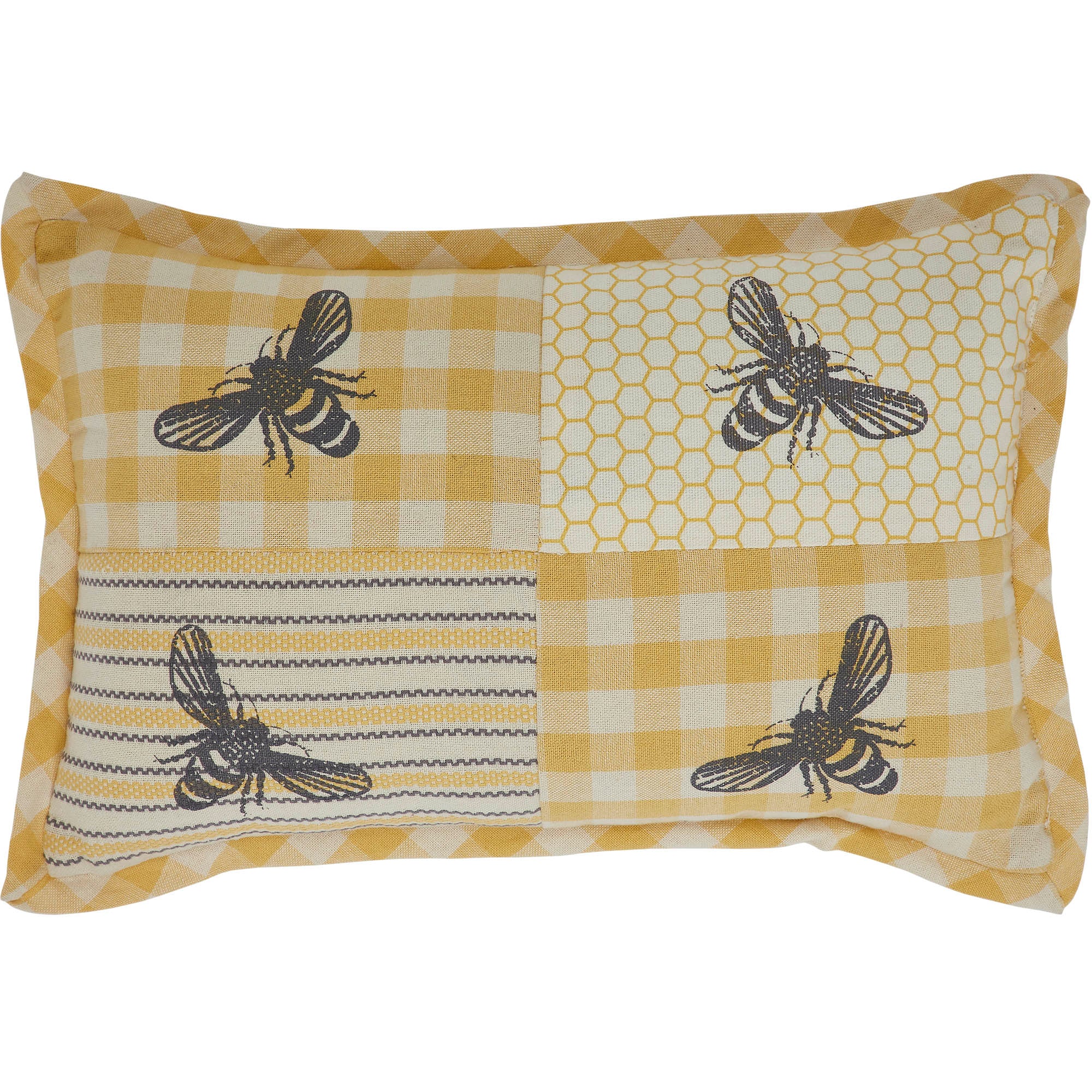 Buzzy Bees Patchwork Bee Small Accent Pillow - Image 3