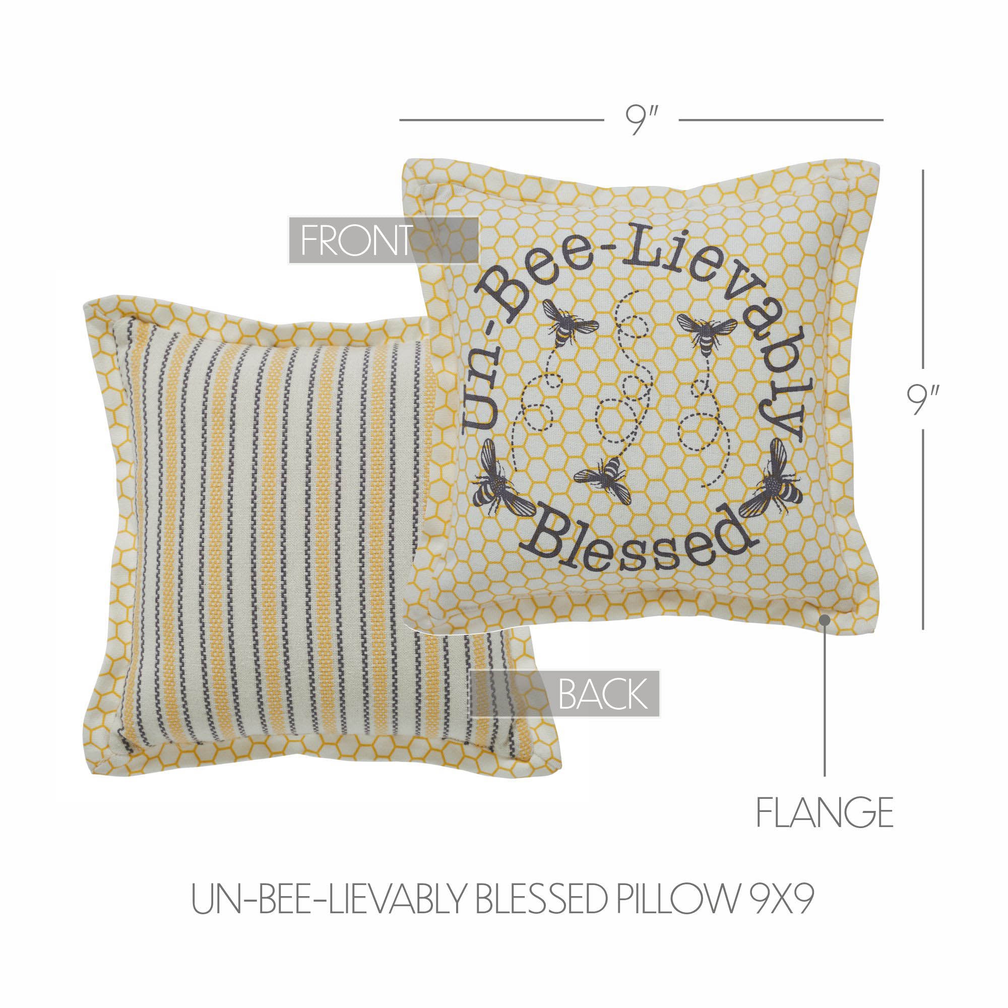 Buzzy Bees Un-Bee-Lievably Blessed 9" Accent Pillow - Image 3