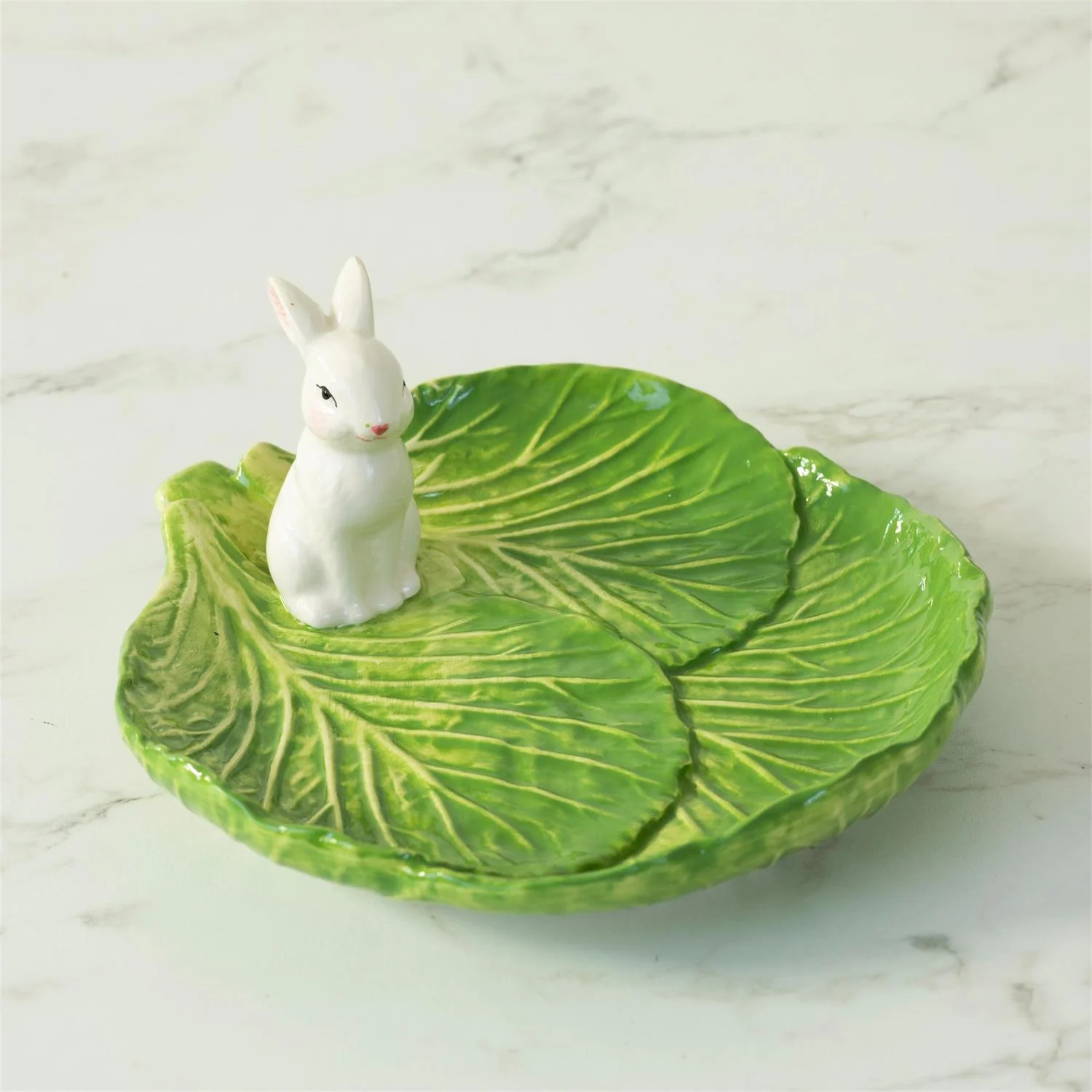 Cabbage With Bunny Ceramic Plate