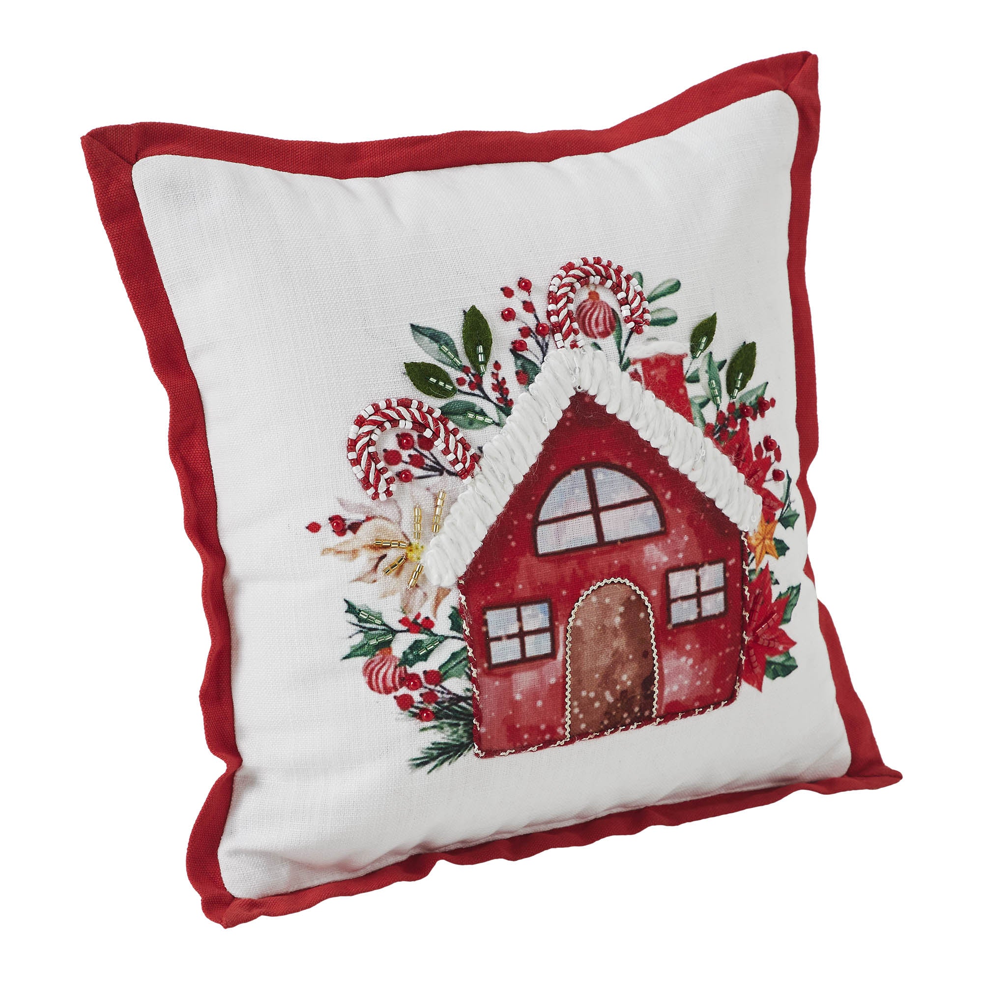 Candy Cane Cottage 12" Small Accent Pillow - Image 2