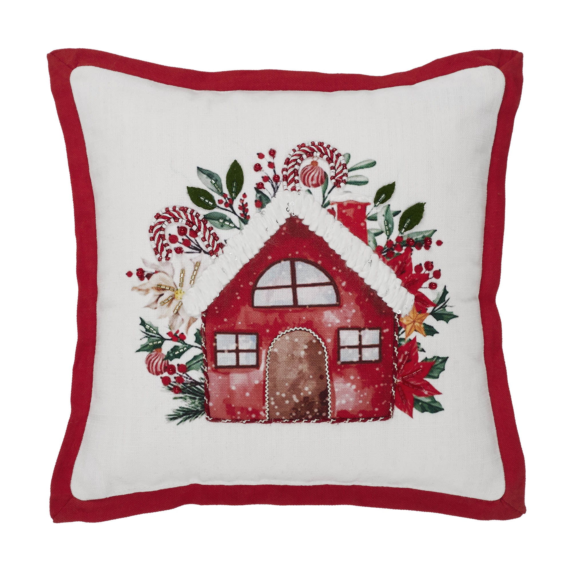 Candy Cane Cottage 12" Small Accent Pillow - Image 3