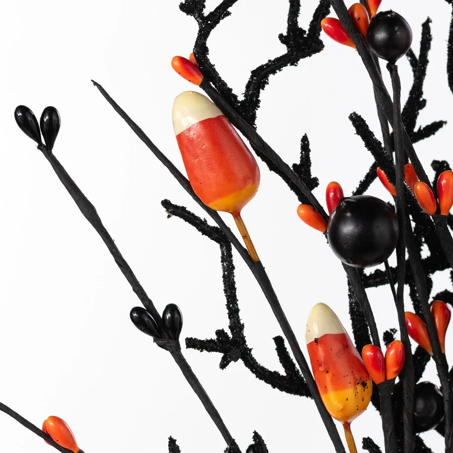 Candy Corn and Pip Berries 16" Halloween Pick - Image 2