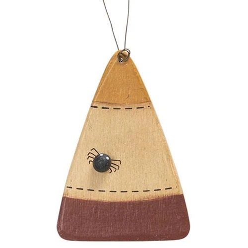 Candy Corn Primitive Wood Ornament