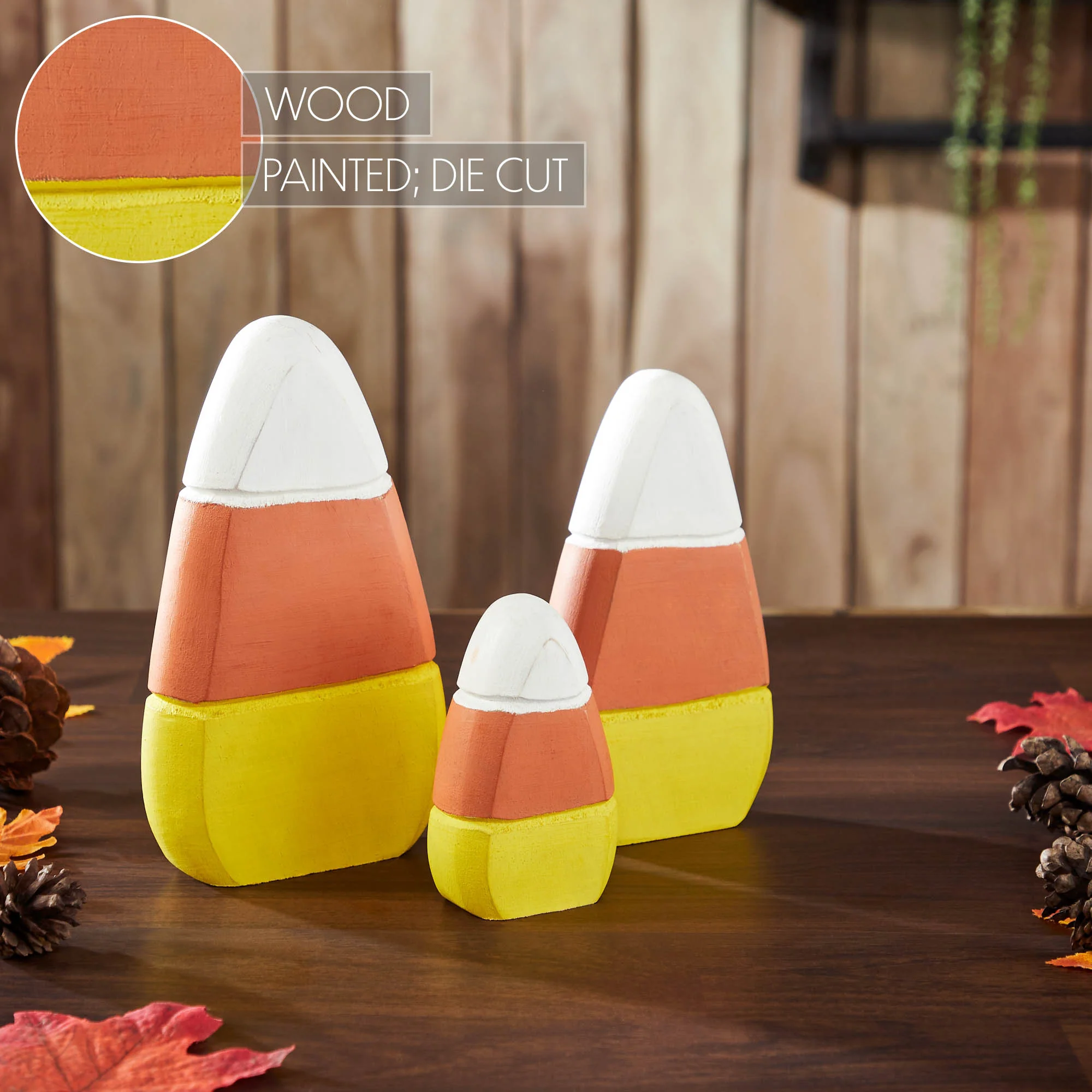 Candy Corn Wood Decor Set of 3 - Image 5