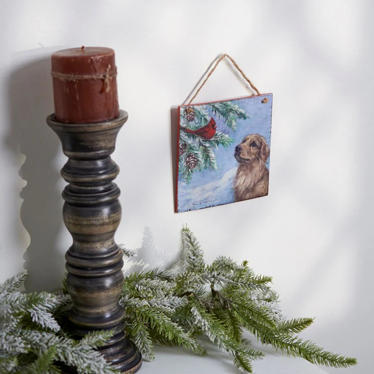 Cardinal And Golden Retriever Ornament - Image 2
