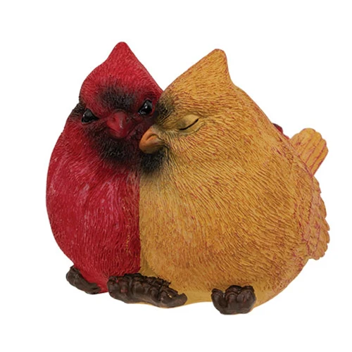 Cardinal Birds Love Pair Resin Figure - Image 2
