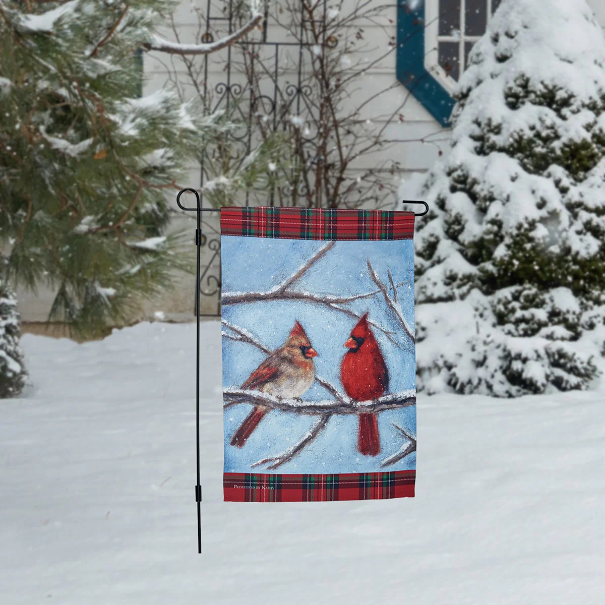 Cardinal Couple Garden Flag - Image 2