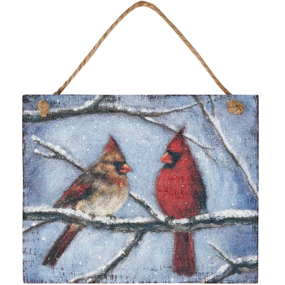 Cardinal Couple on Wintry Branch Ornament