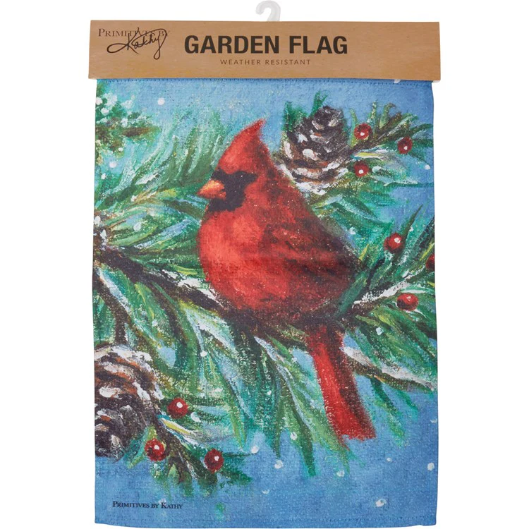 Cardinal in Tree Garden Flag - Image 4