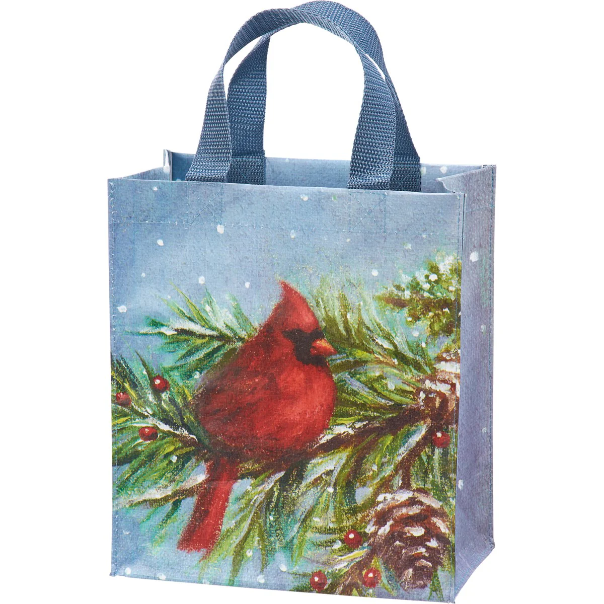 💙 Cardinal on Pine Bough Small Daily Market Tote