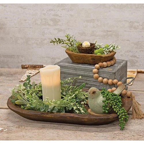 Carved Wood Display Tray 20" Long - Image 2