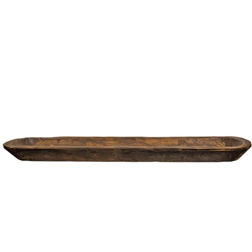 Carved Wood Oval 29" Bread Bowl - Image 2