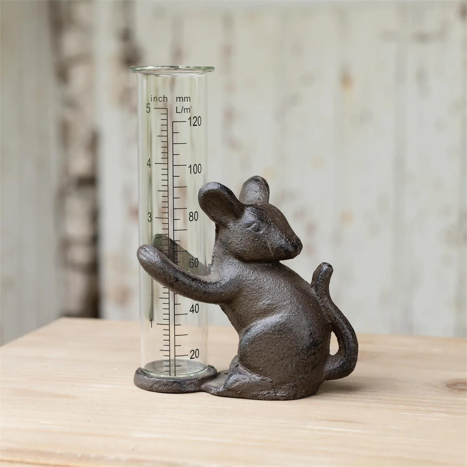 Cast Iron Mouse Rain Gauge - Image 2