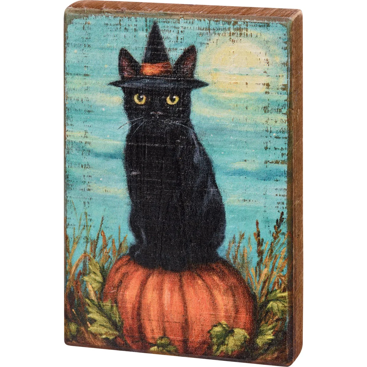 ๐ Cat Witch 6" Small Wooden Block Sign