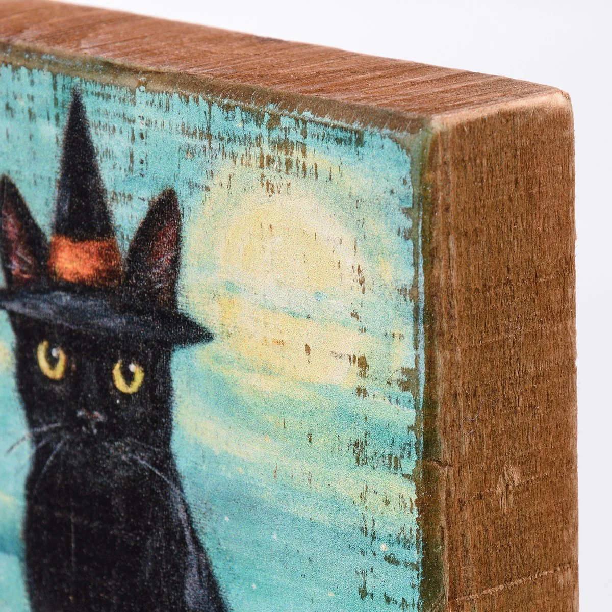 ๐ Cat Witch 6" Small Wooden Block Sign - Image 4