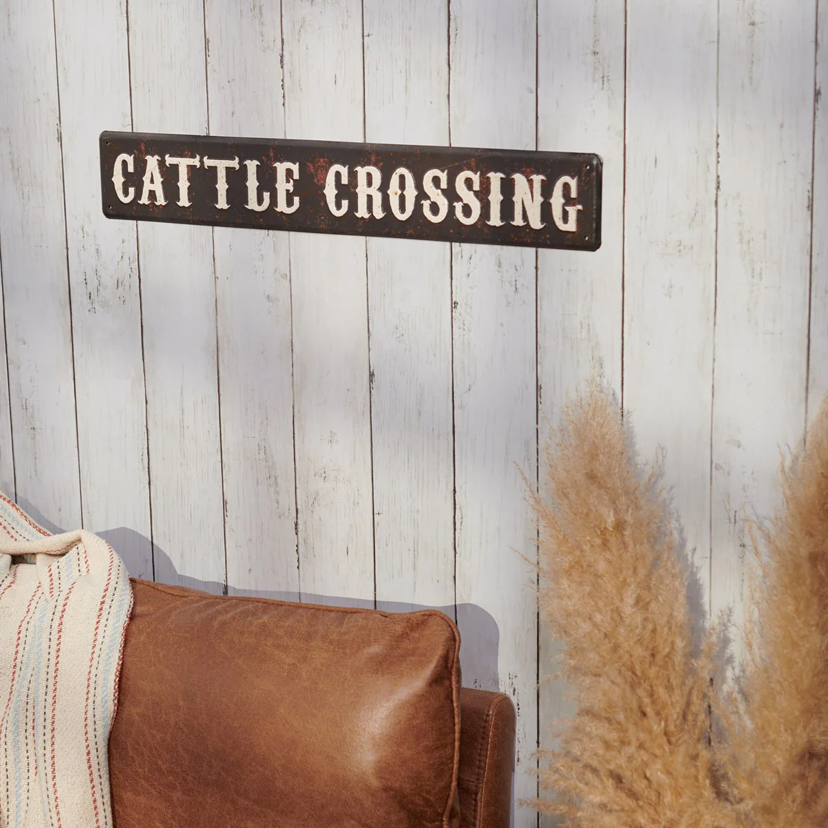 Cattle Crossing 22" Metal Wall Sign - Image 2
