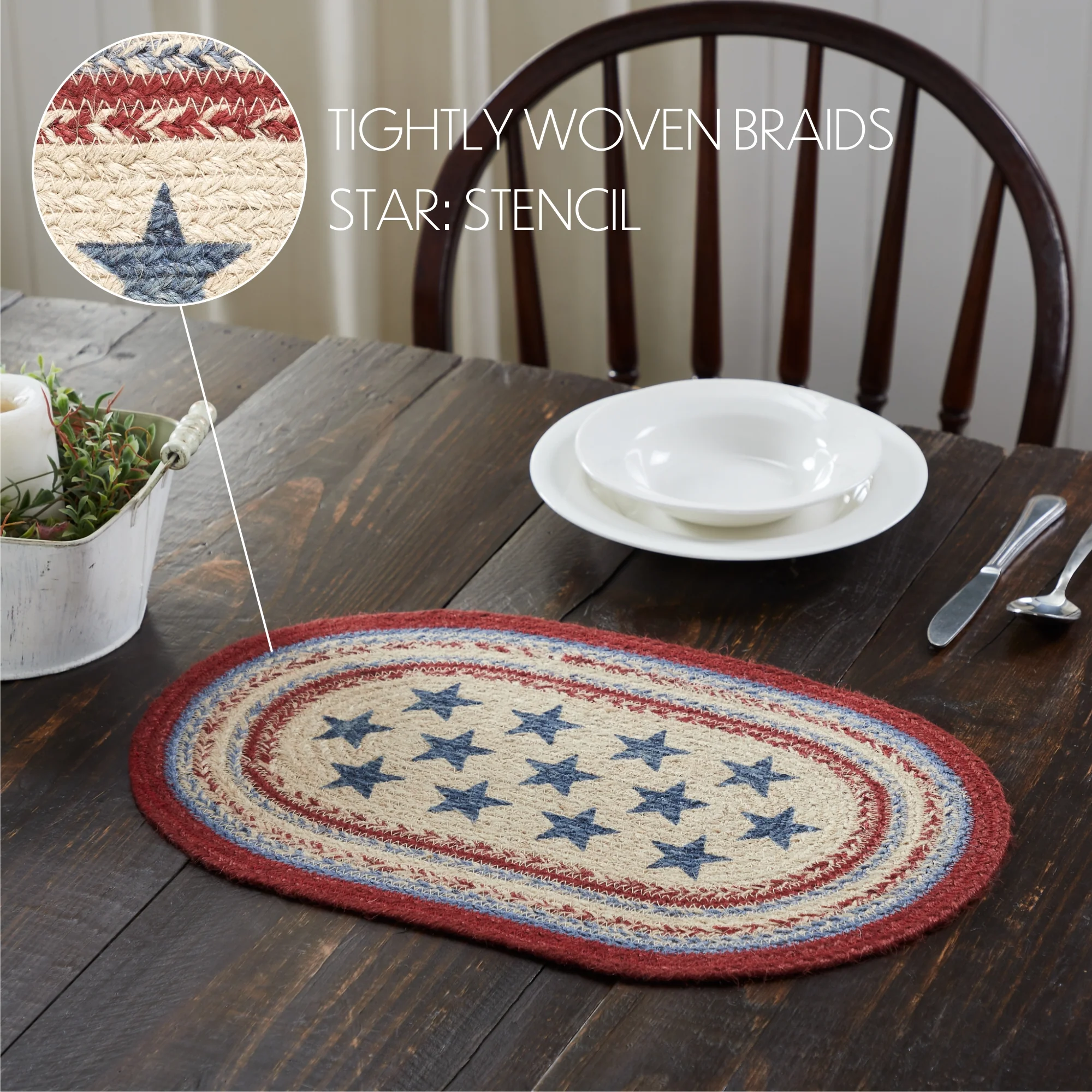 Celebration Americana Jute Oval Placemat 12" x 18" - Image 3