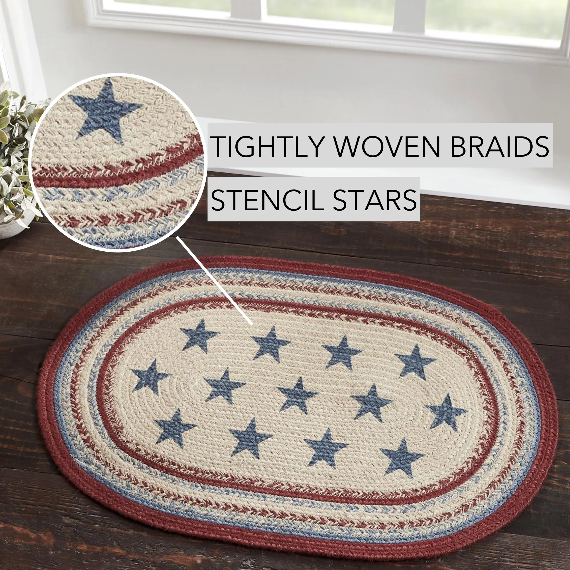 Celebration Americana Oval Jute Rug 20" x 30" - Image 2