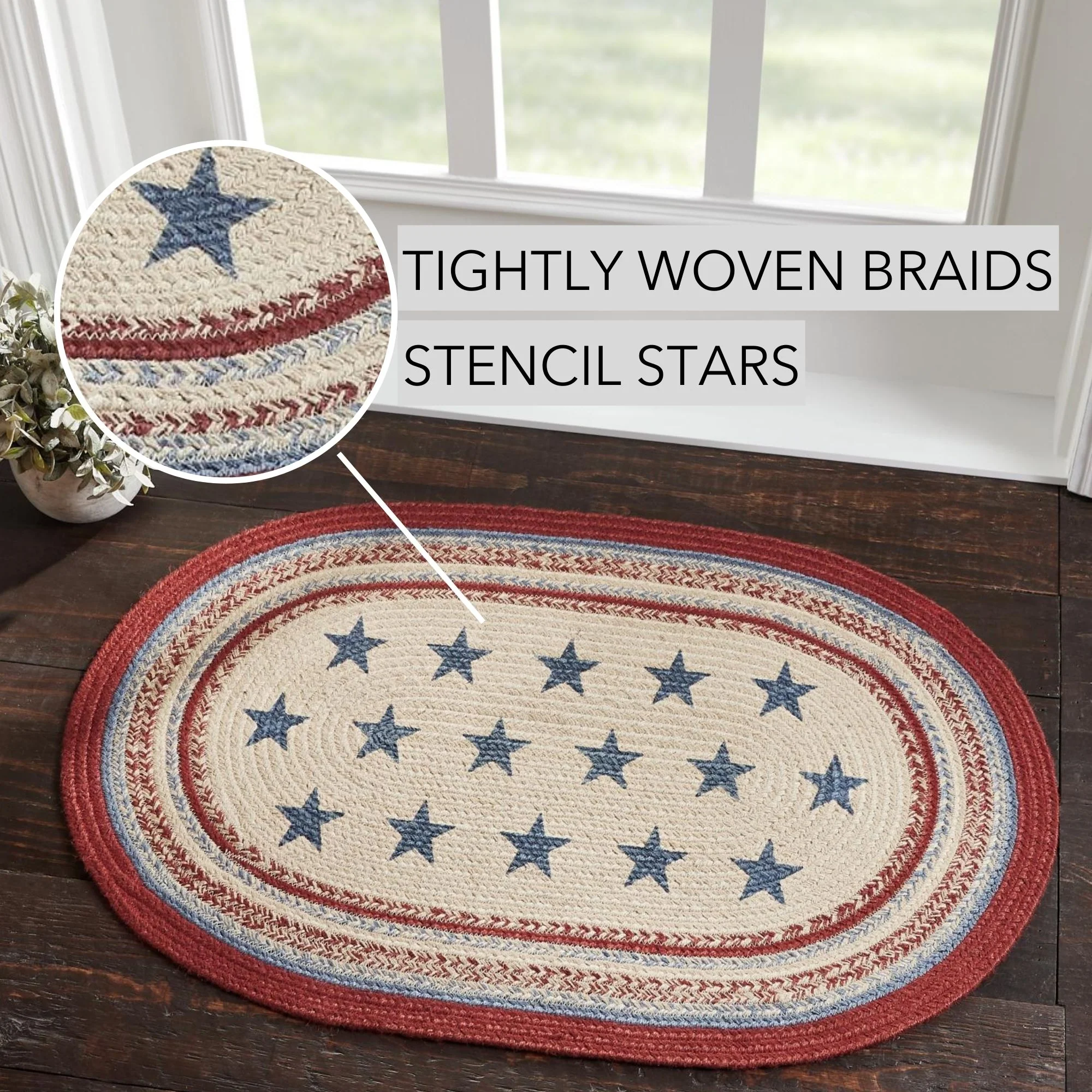 Celebration Americana Oval Jute Rug 24" x 36" - Image 2