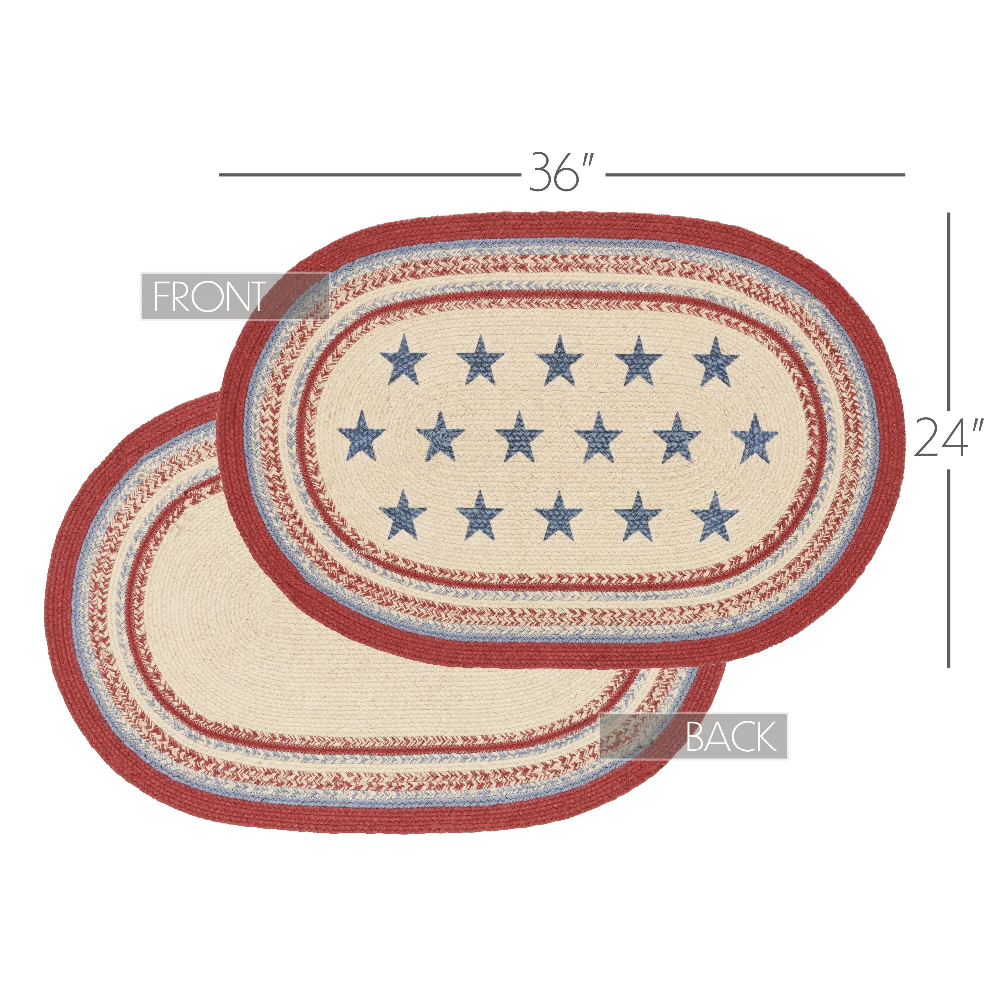 Celebration Americana Oval Jute Rug 24" x 36" - Image 4