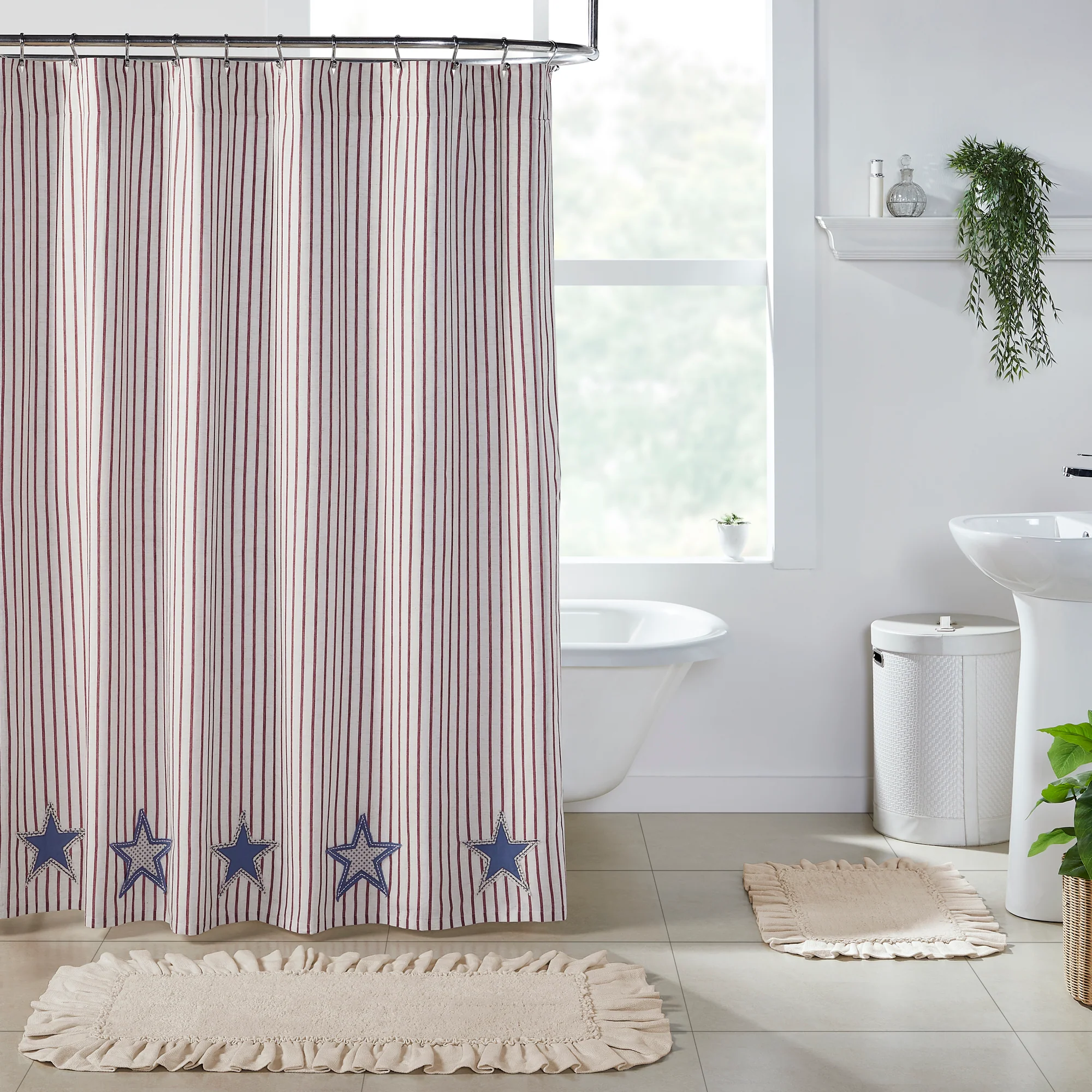 Celebration Applique Star Shower Curtain 72"