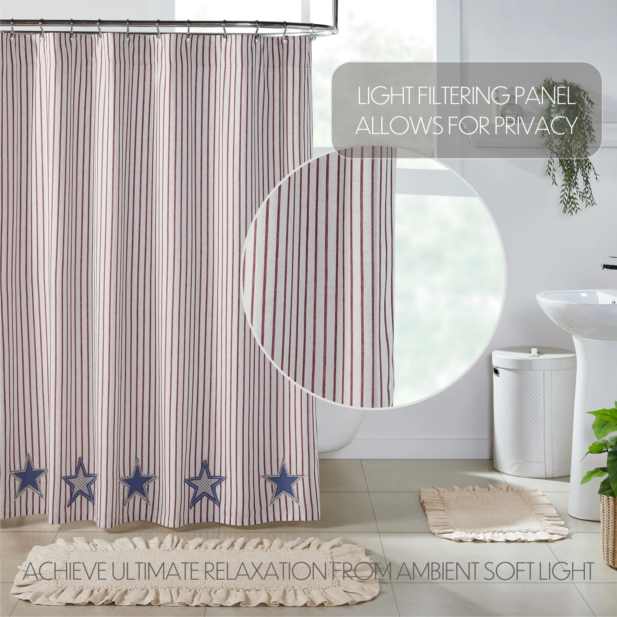Celebration Applique Star Shower Curtain 72" - Image 6