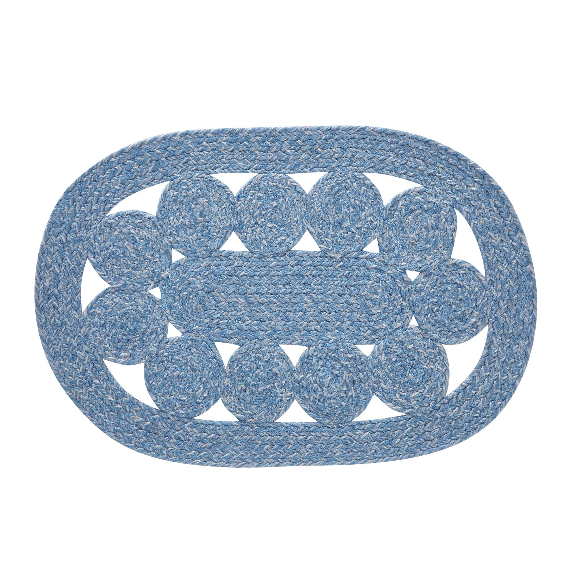 Celeste Blended Blue Indoor/Outdoor 19" Placemat - Image 3