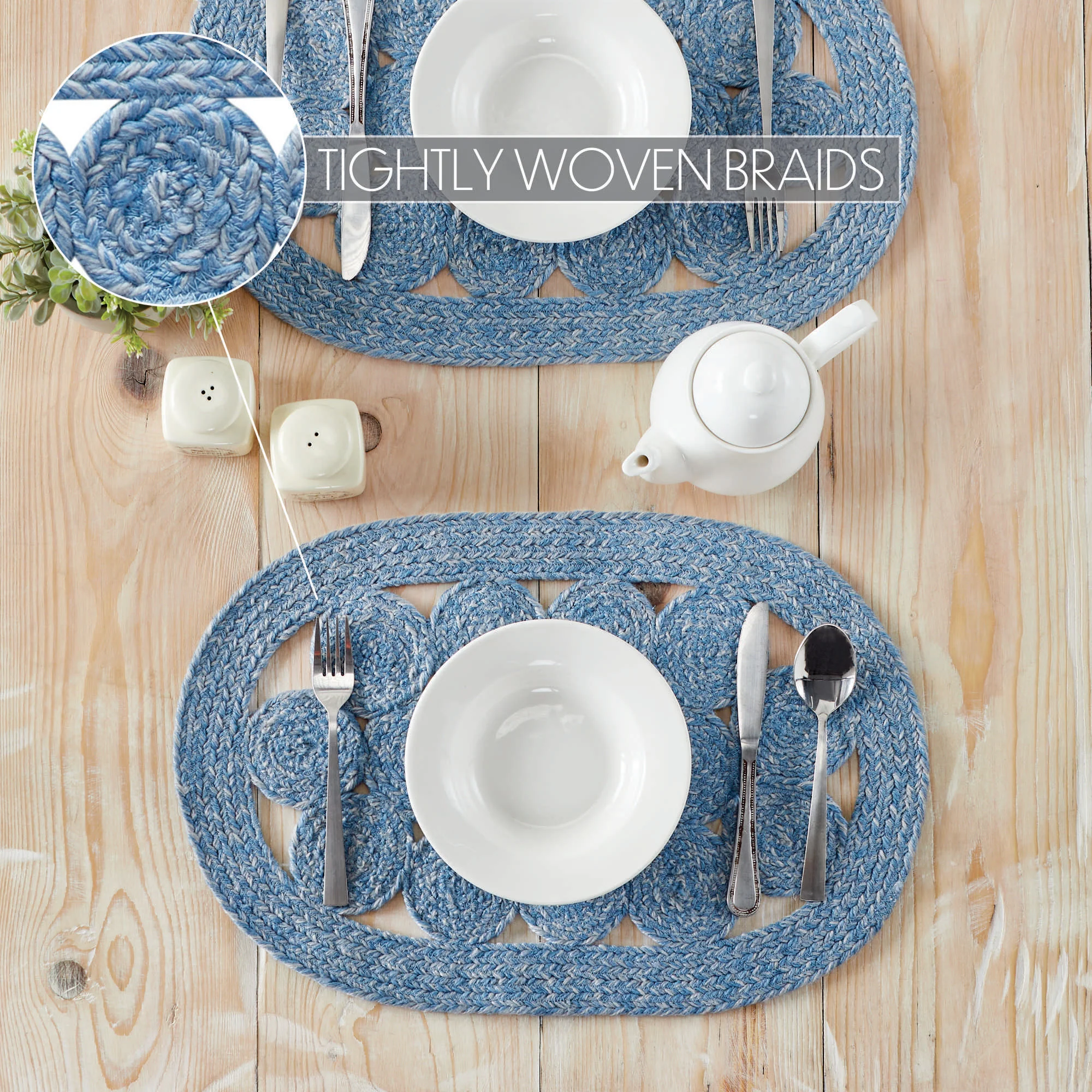 Celeste Blended Blue Indoor/Outdoor 19" Placemat - Image 4