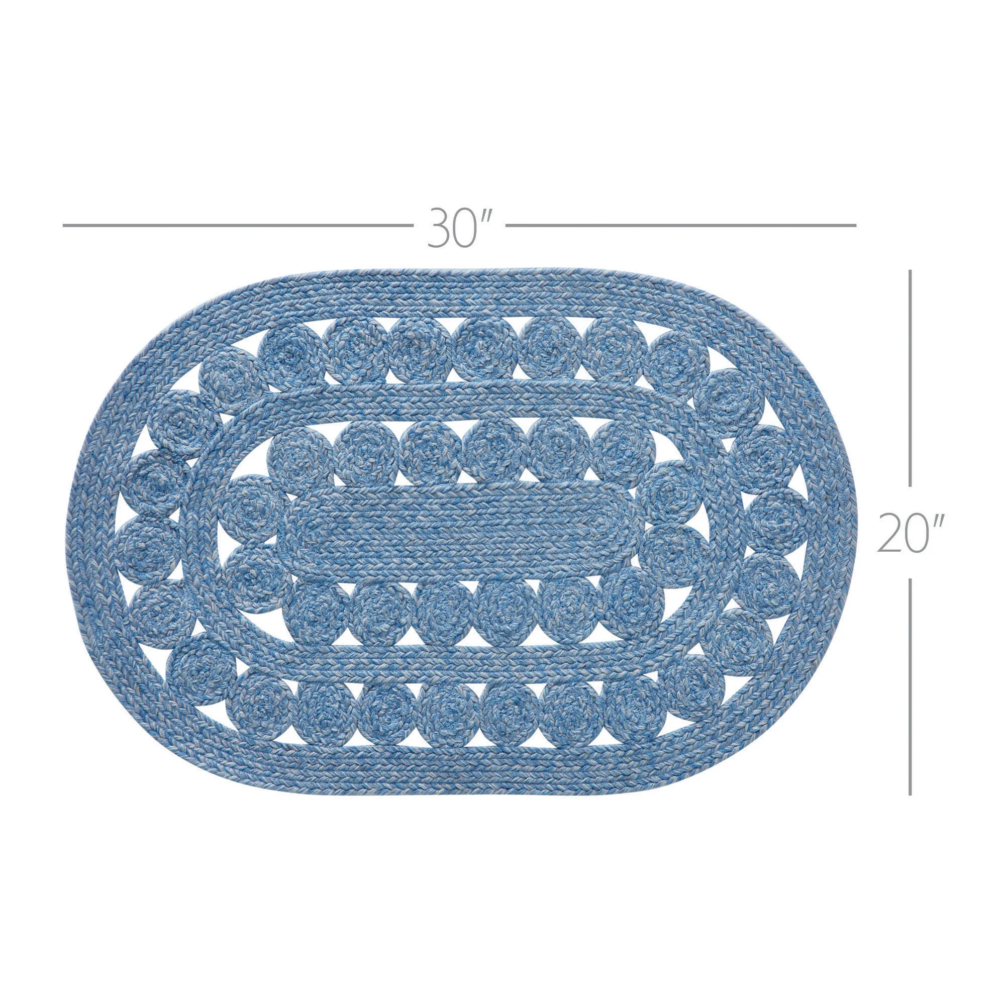 Celeste Blended Blue Indoor/Outdoor 30" Oval Rug - Image 2