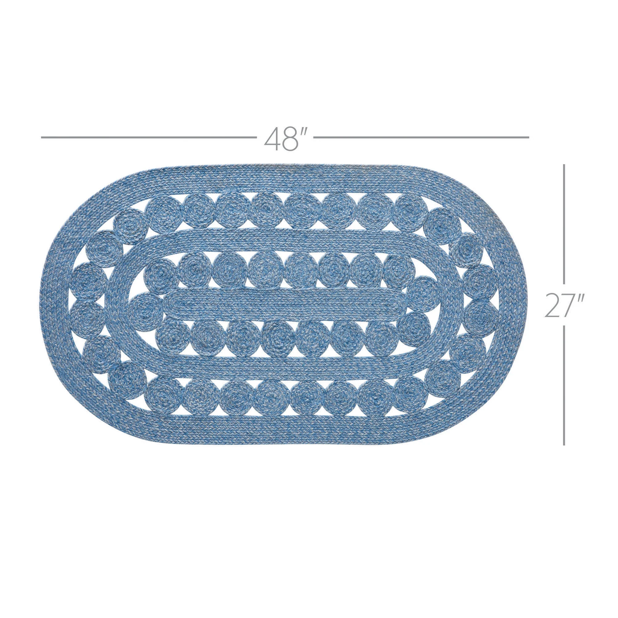 Celeste Blended Blue Indoor/Outdoor 48" Oval Rug - Image 2