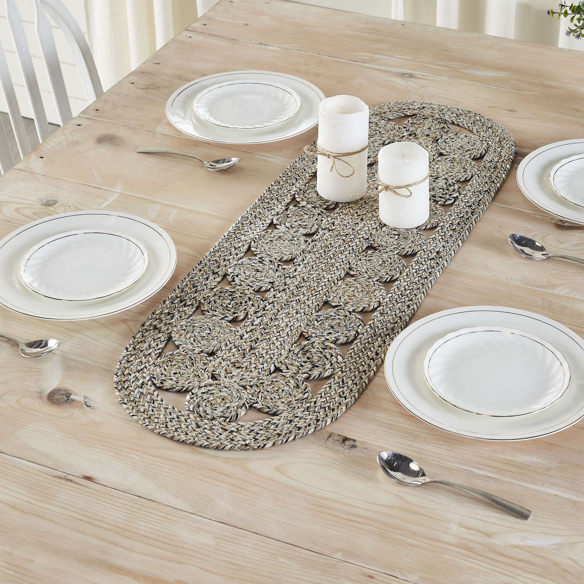 Celeste Blended Pebble Indoor/Outdoor 36" Oval Table Runner