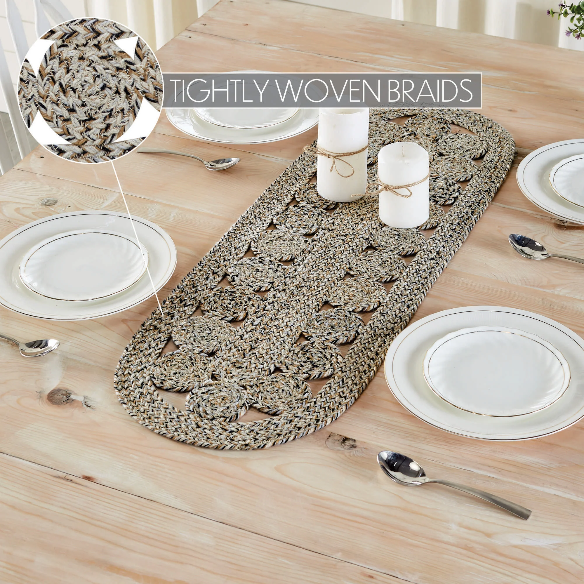 Celeste Blended Pebble Indoor/Outdoor 36" Oval Table Runner - Image 3