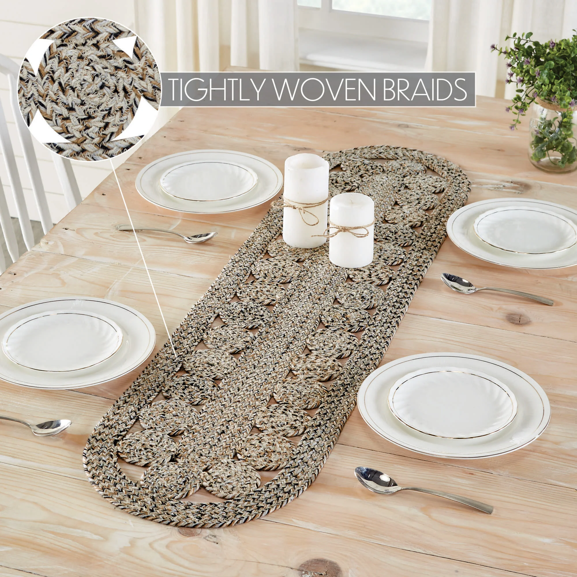 Celeste Blended Pebble Indoor/Outdoor 48" Oval Table Runner - Image 4