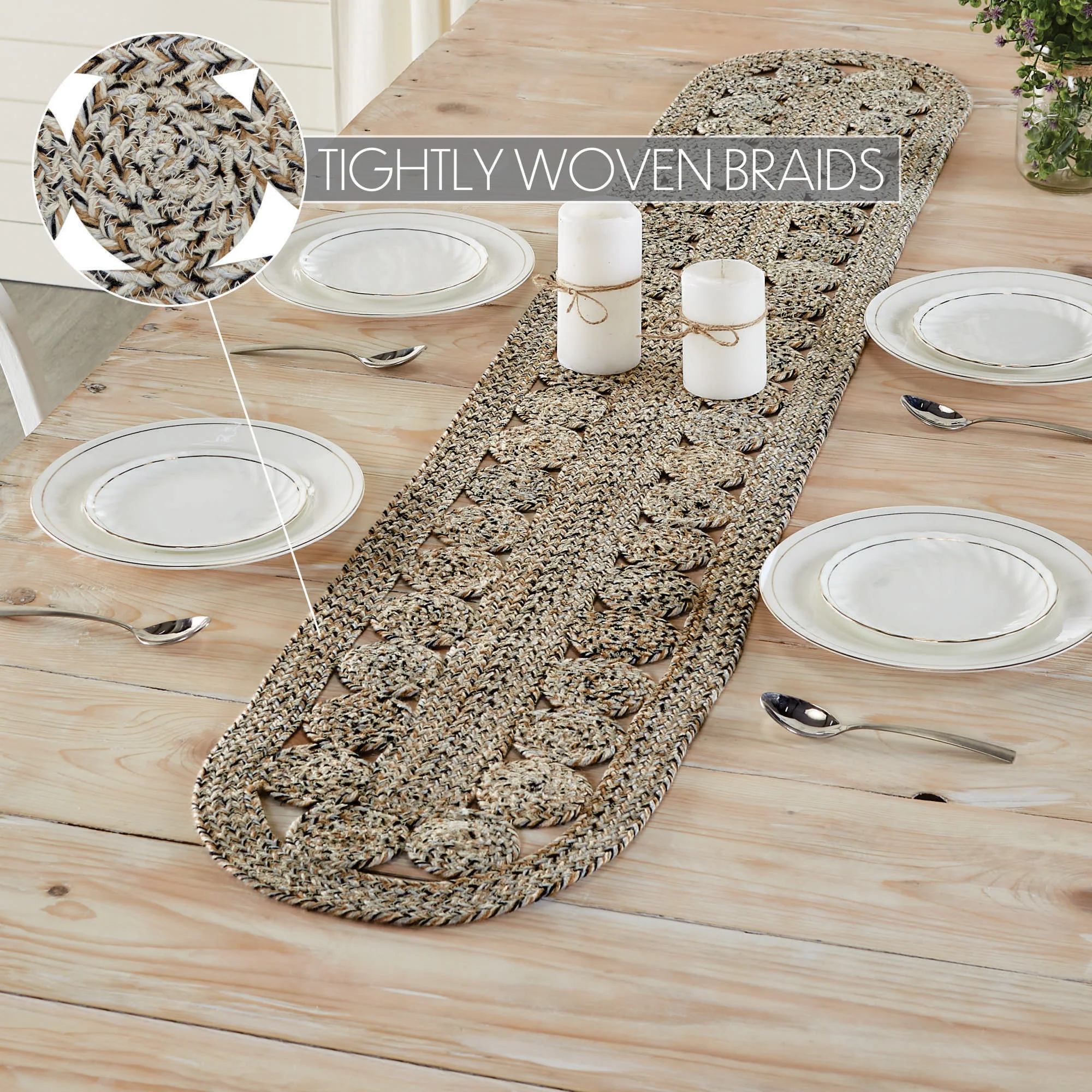Celeste Blended Pebble Indoor/Outdoor 72" Oval Table Runner - Image 4
