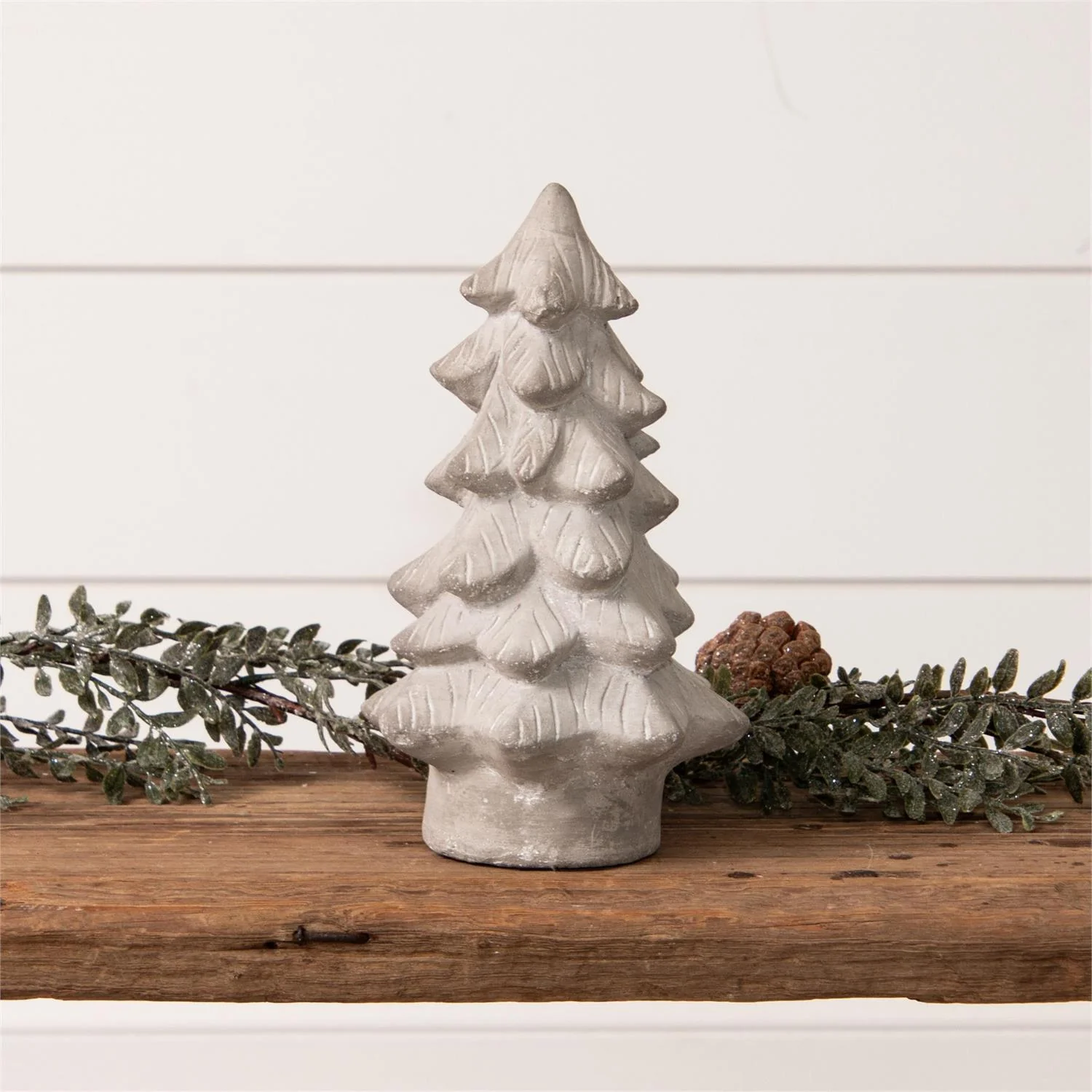 Cement Christmas Tree 10" H