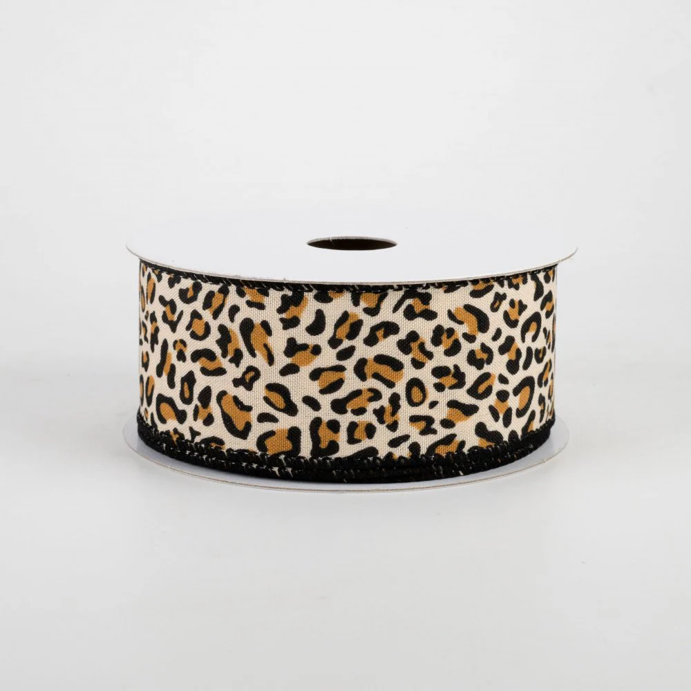 Cheetah Print Satin Ribbon 1.5" x 10 yards