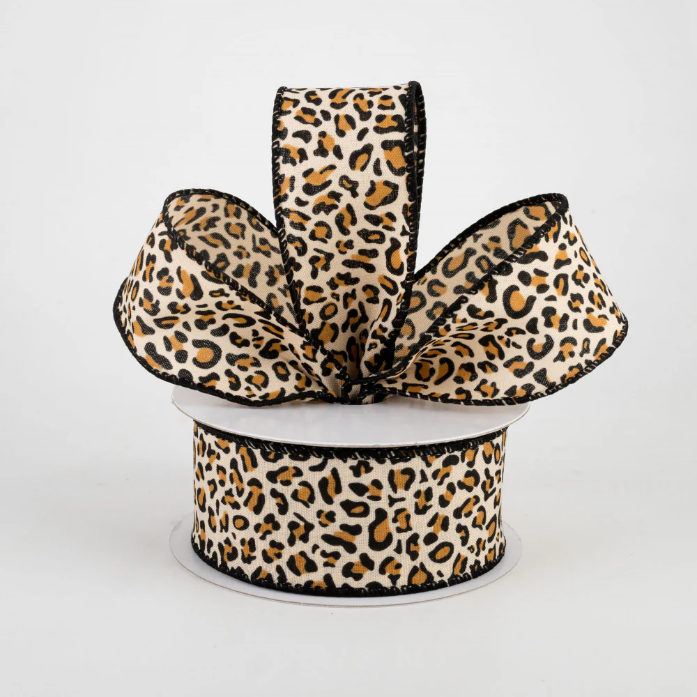 Cheetah Print Satin Ribbon 1.5" x 10 yards - Image 2