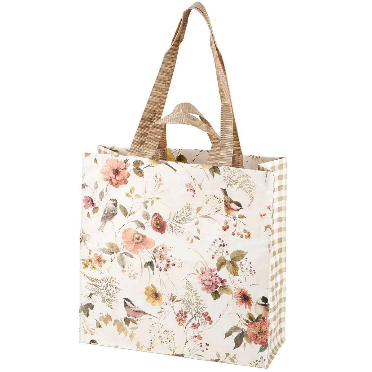 💙 Chickadees and Florals Market Tote Bag