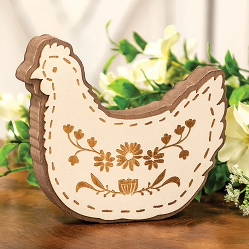 Chicken Laser Cut Layered Wooden Sitter Sign